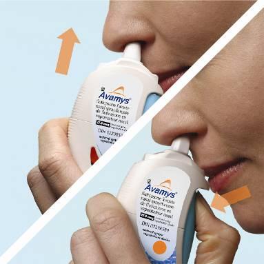 3. Repeat Steps 1 and 2 in the other nostril. Take number of sprays in each nostril as directed by your physician. Put the cap back on the device after you have finished taking your dose.