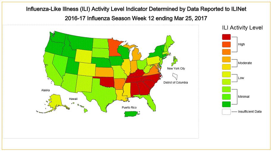 Influenza Activity 2017 CDC Weekly