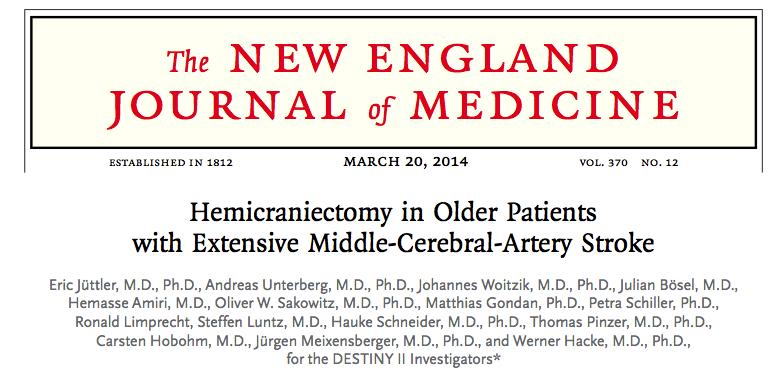 Stroke Background: Early decompressive hemicraniectomy decreases mortality in patients <60 years with MCA infarction.