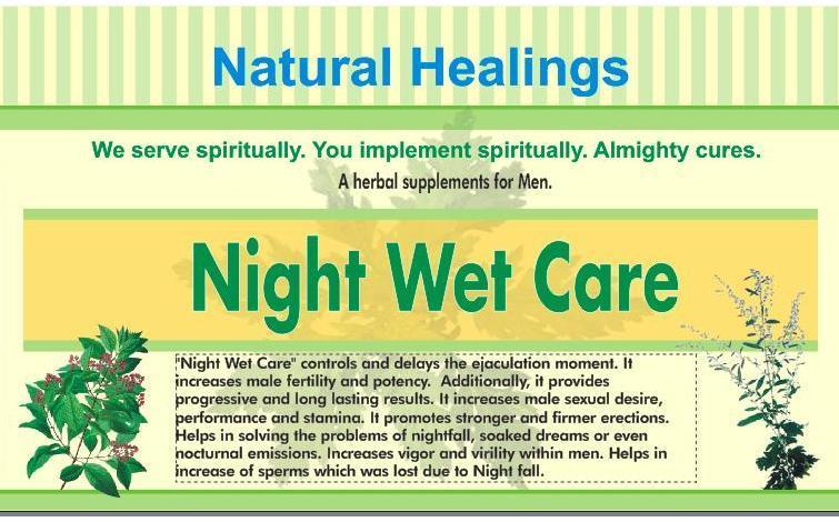 Night Wet Care" controls and delays the ejaculation moment. It increases male fertility and potency. Additionally, it provides progressive and long lasting results.