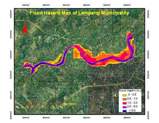 2. Flood hazard mapping of Lampang municipality.