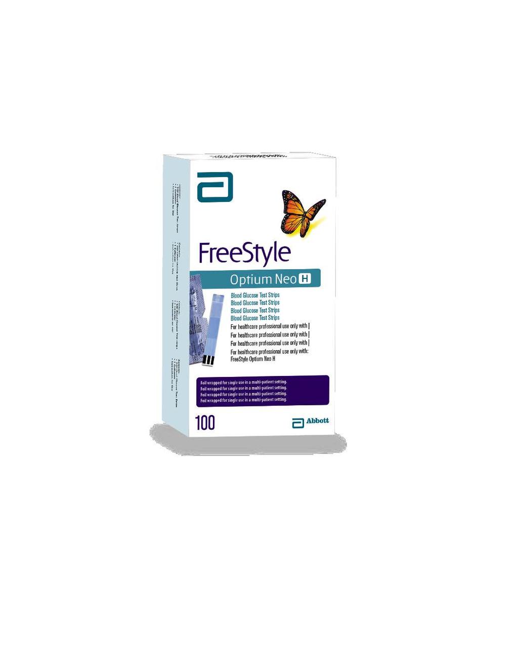 The FreeStyle OpAum Neo H Blood Glucose Test Strip The FreeStyle OpAum Neo H meter is designed to be used only with FreeStyle OpAum Neo H Blood Glucose Test Strips. 0.