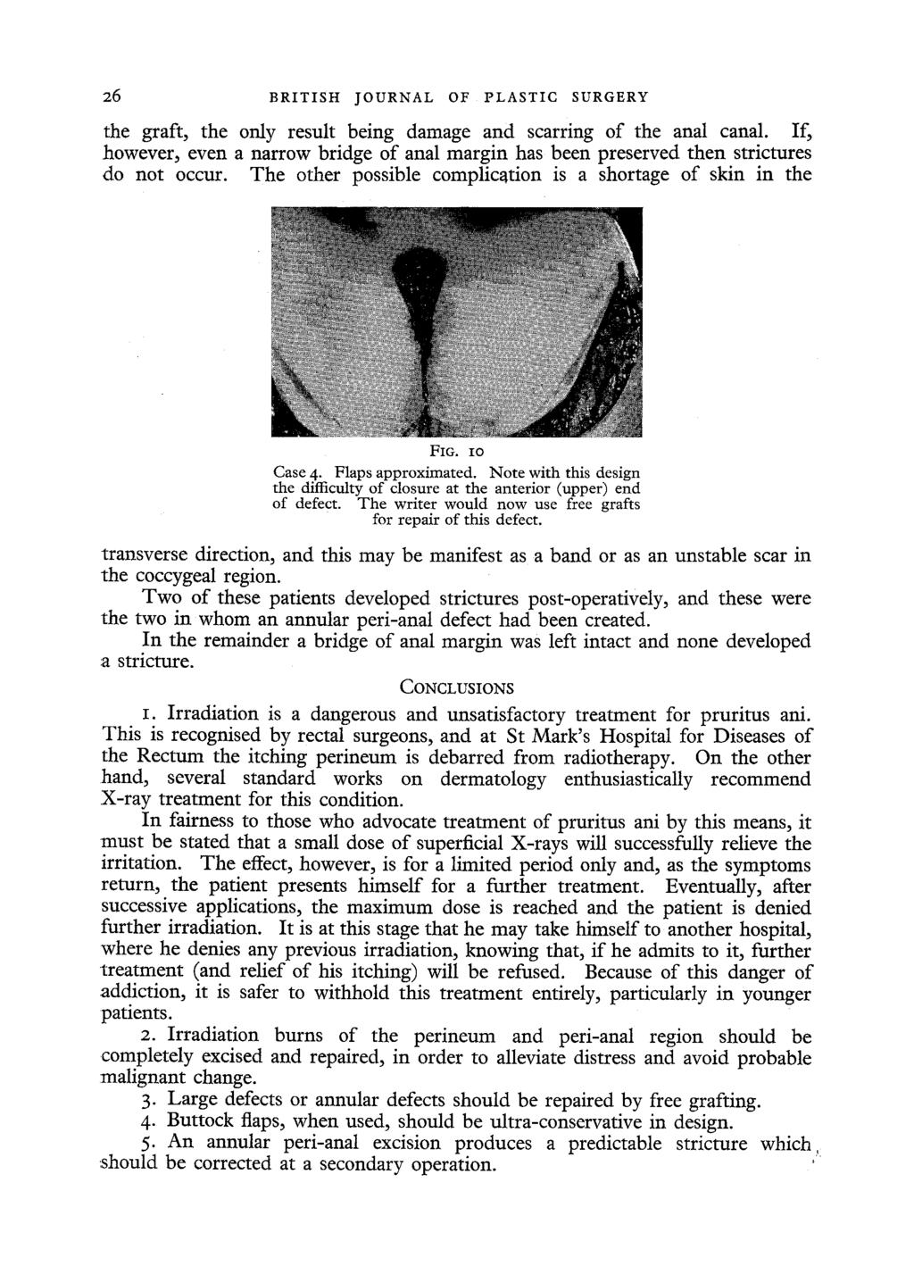 26 BRITISH JOURNAL OF PLASTIC SURGERY the graft, the only result being damage and scarring of the anal canal.