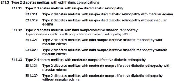 Additional Code Note Diabetes and Diabetic Retinopathy Type II