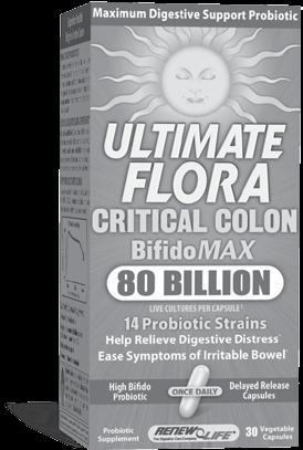 Critical Care 50 Billion High-Potency Probiotic for Critical Care Needs 50 billion live cultures High Bifidobacteria supports colon health * Relieves digestive discomfort * Restores digestive balance