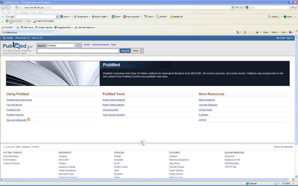 PubMed Clinical Queries Step 1: Search PubMed Clinical Queries Select Clinical Queries