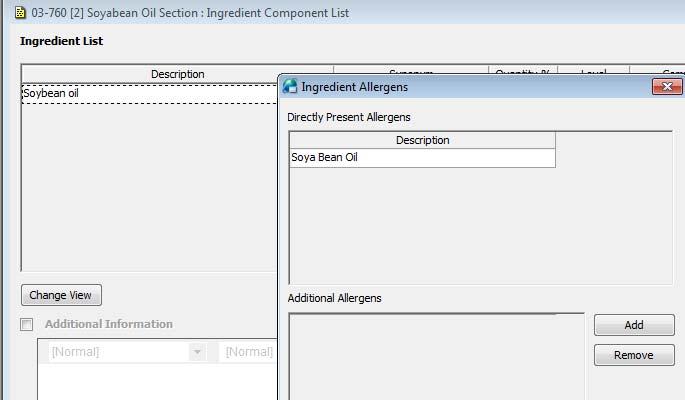 Allergen Declaration 2 types of direct allergens Direct present: linked to an ingredient Additional: added