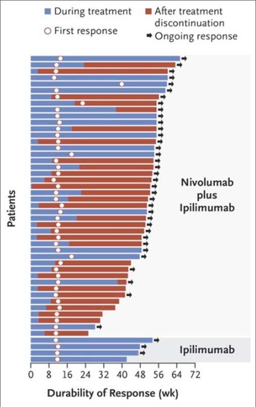 Combinations of immune checkpoint inhibitors Nivolumab + Ipilimumab Postow MA et al. N Engl J Med 2015. DOI: 10.