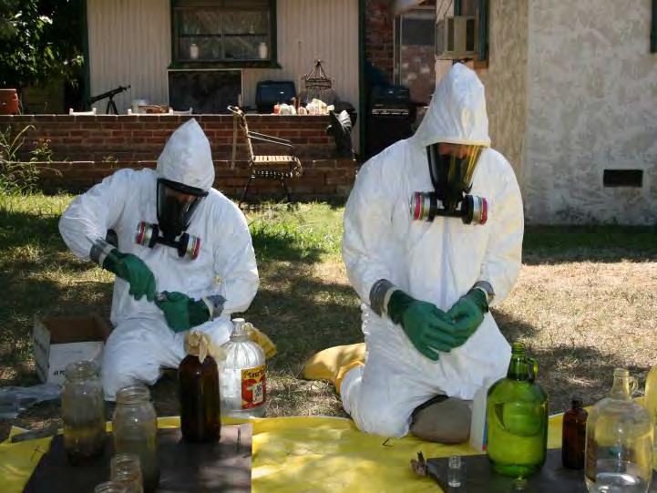 Officers exposed to toxic chemicals