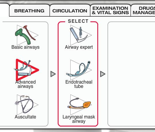 Airway > Basic airways Menu: Basic airways basic airway adjuncts. Oropharyngeal airway Inserts an oropharyngeal airway to improve patency of the upper airway.