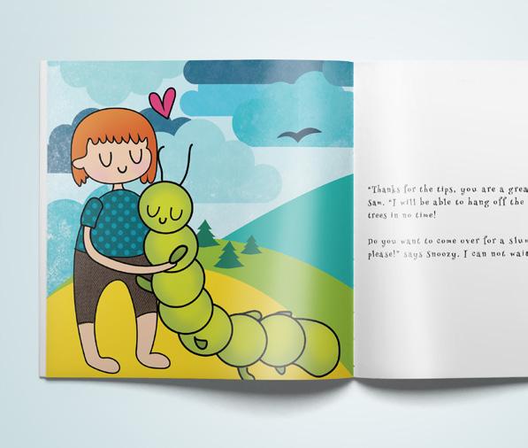 Snoozy the caterpillar is a stuffed toy that contains a