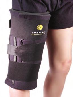Compression Knee Immobilizer > Features sewn-in contoured posterior stays, movable medial/lateral stays and elastic compression straps for optimal immobilization > Indicated for post-op