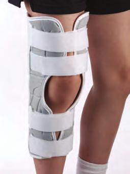 for added compression > Indicated for post-op knee immobilization and mild to severe knee injuries where full extension of the leg is desired > Constructed of breathable foam laminate to soft loop