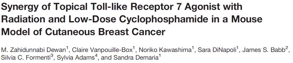 Low-dose cyclophosphamide improves local control and reduces recurrence of tumors treated