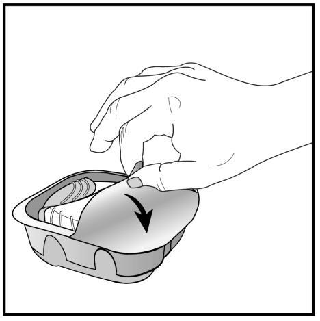 Peel back the lid to open the tray. See Figure A.