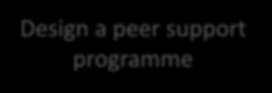 Design a peer support programme Designing programmes?