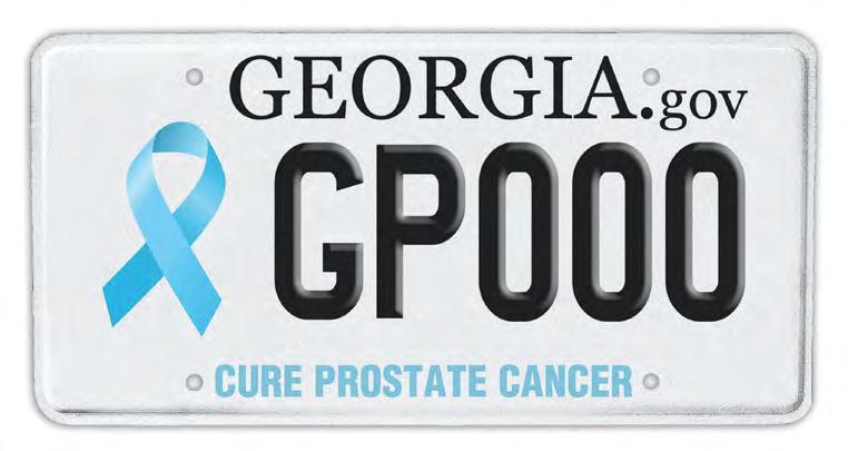 Georgia Prostate Cancer License Plate Not only does the Prostate Cancer license plate build awareness, the State Legislature is giving $22 for each plate purchased to