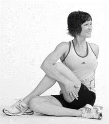 Bend one leg and cross the foot over to the outside of the other leg.