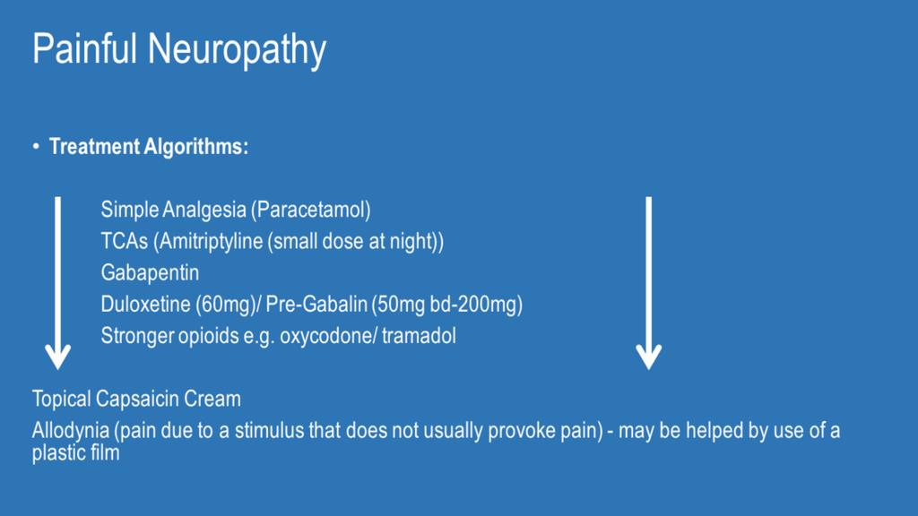 There's a number of ways of treating painful neuropathy.
