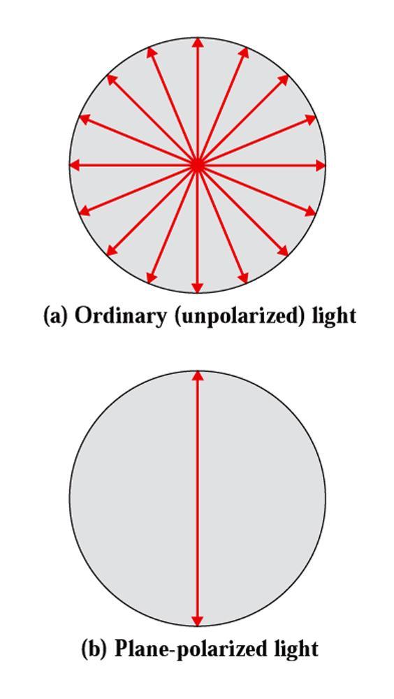 Properties of enantiomers Interaction of enantiomers with plane-polarized light Plane-polarized light is light that has had all components except one removed by a polarizer, so that light waves