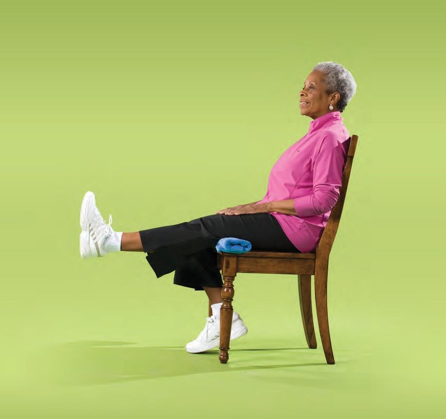 This exercise strengthens your thighs and may reduce symptoms of arthritis of the knee. Leg Straightening Leg Straightening 1. Sit in a sturdy chair with your back supported by the chair.