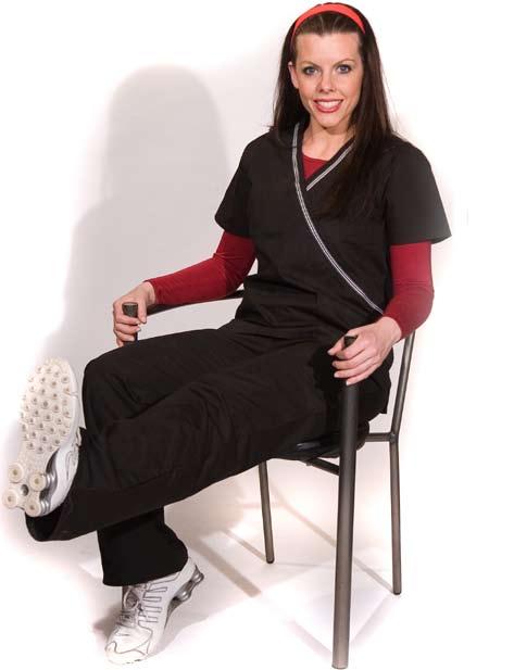 Home Exercise #4: Sitting Knee Extension (SKE) Sitting in a straight back chair, slowly raise your foot off the floor by