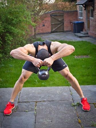 1. KETTLE BELL FACE PULL 4 x 8-12 reps 60 seconds Band Face Pull Take a wide stance and bend forwards,