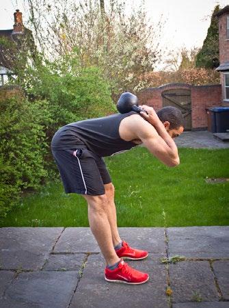 2. KETTLE BELL GOOD MORNING 4 x 8-12 reps 60 seconds Kettle Bell Hip thrust a kettle bell on your upper