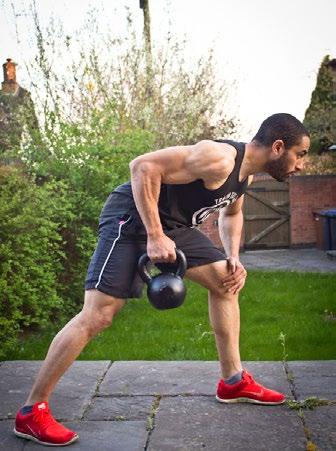 3A. ONE ARM KETTLE BELL ROW 4 x 8-12 (per arm) None (superset) One Arm Dumbbell Row Place a kettle bell on the