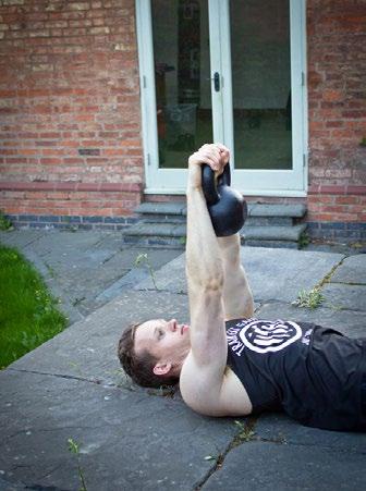 4. KETTLE BELL PULL OVER 4 x 6-12 reps 60 seconds Pull Up, Band Pulldown Lie an your back and hold a kettle bell
