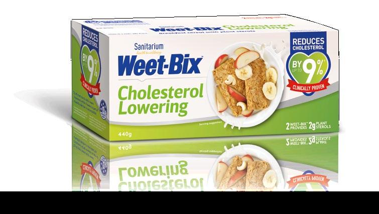 TO INVESTIGATE A NEW BREAKFAST CEREAL THAT HELPS LOWER CHOLESTEROL In a randomised controlled clinical trial, adults who ate two Weet-Bix TM Cholesterol Lowering each day for four weeks experienced a