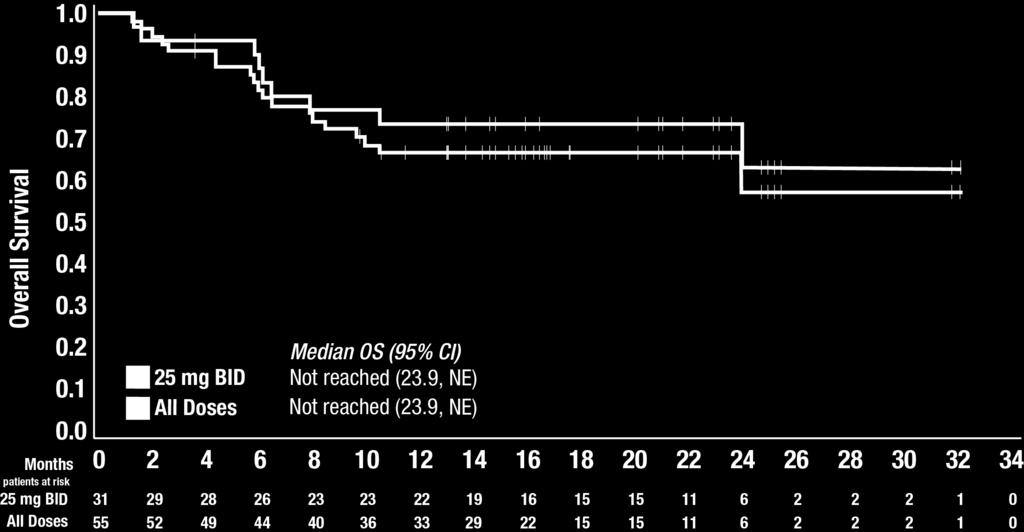 Overall Survival (OS) Median OS at 25 mg BID not