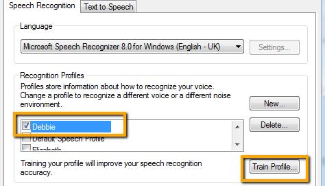 Open advanced speech options.