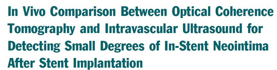 ISR OCT vs IVUS Neointima As compared with