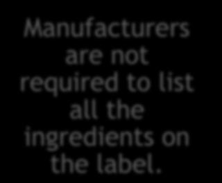Manufacturers are not
