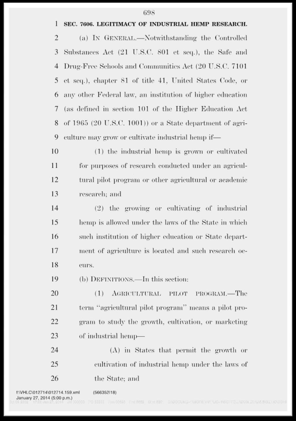 Section 7606 of Farm Bill