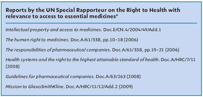 Access to Medicines as part of the human right to health UN Special