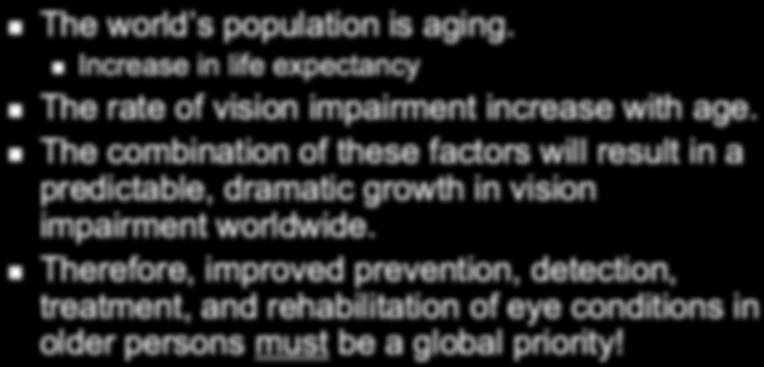 , Prevent Blindness America, 1994 The Aging Population is Growing Projections for U.S.