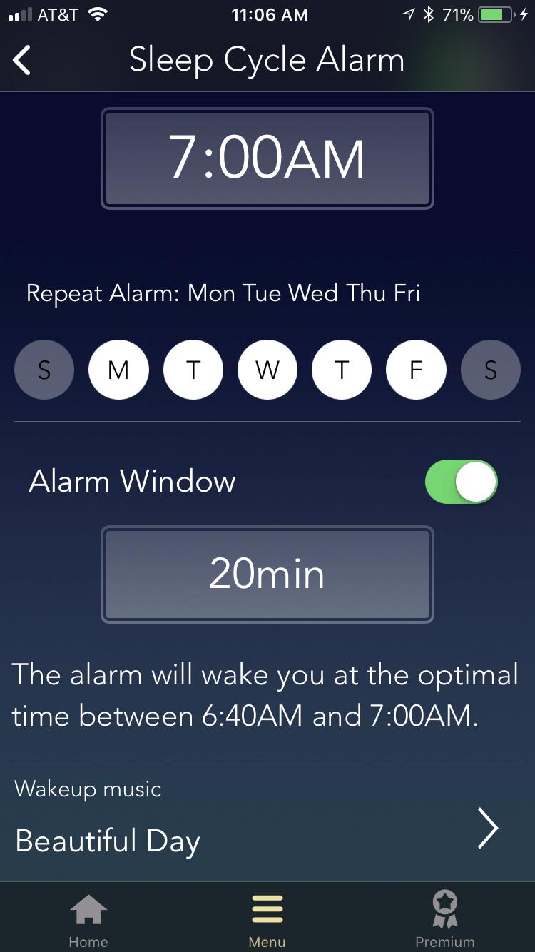 Sleep Cycle Alarm The Sleep Cycle Alarm wakes you during your lightest phase of sleep in a given window of time.