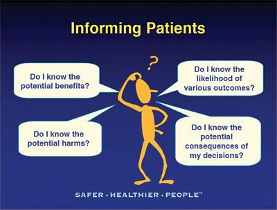 SHARED DECISION MAKING MODEL Key characteristics: At least two participants (clinician & patient) are involved Both parties share information Both parties