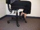 Seat Height Office Chair Sit well back into chair with both feet (heels and toes) firmly on the floor Find lever to elevate seat height adjust seat height Lift bottom slightly off chair to elevate -