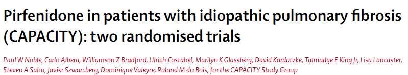 CAPACITY TRIALS (Clinical studies assessing Pirfenidone in IPF :