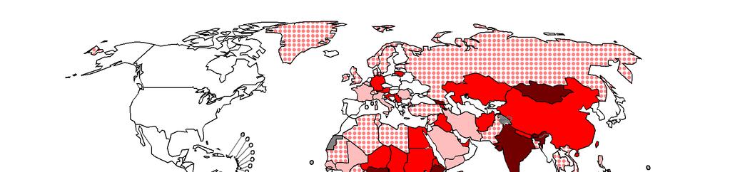 Reported measles incidence rate* - April 2015 to March 2016 (12 month period) 5 WHO Regions still endemic for measles <1 (91 countries or 47%) 1 - <5 (32 countries or 16%) 5 - <10 (32 countries or