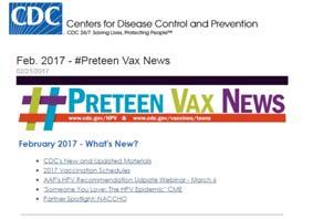 https://www.cdc.gov/vaccines/who/teens/for-hcp.html There is a vaccine that may help eradicate several cancers in this century but only if we act. ~Electra D.