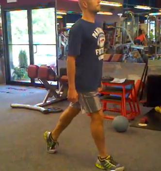 Workout C Bodyweight Split Squat Stand with your feet shoulder-width apart holding a pair of dumbbells (optional).