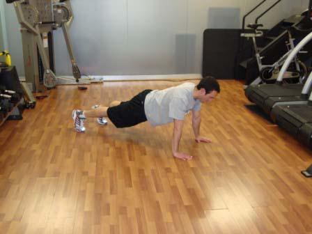 Workout C Spiderman Climb Push-up Keep the abs braced and body in a straight line from toes (knees) to shoulders.