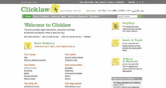 Community Partners Orientation Manual Web resources Clicklaw clicklaw.bc.ca Note Clicklaw has a HelpMap with information about advocacy and referral services around BC.