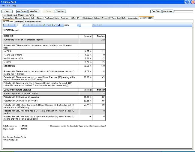 8.1.1. NPCC (National Primary Care Collaboratives) Report The NPCC Report is available under the Standard Reports tab.
