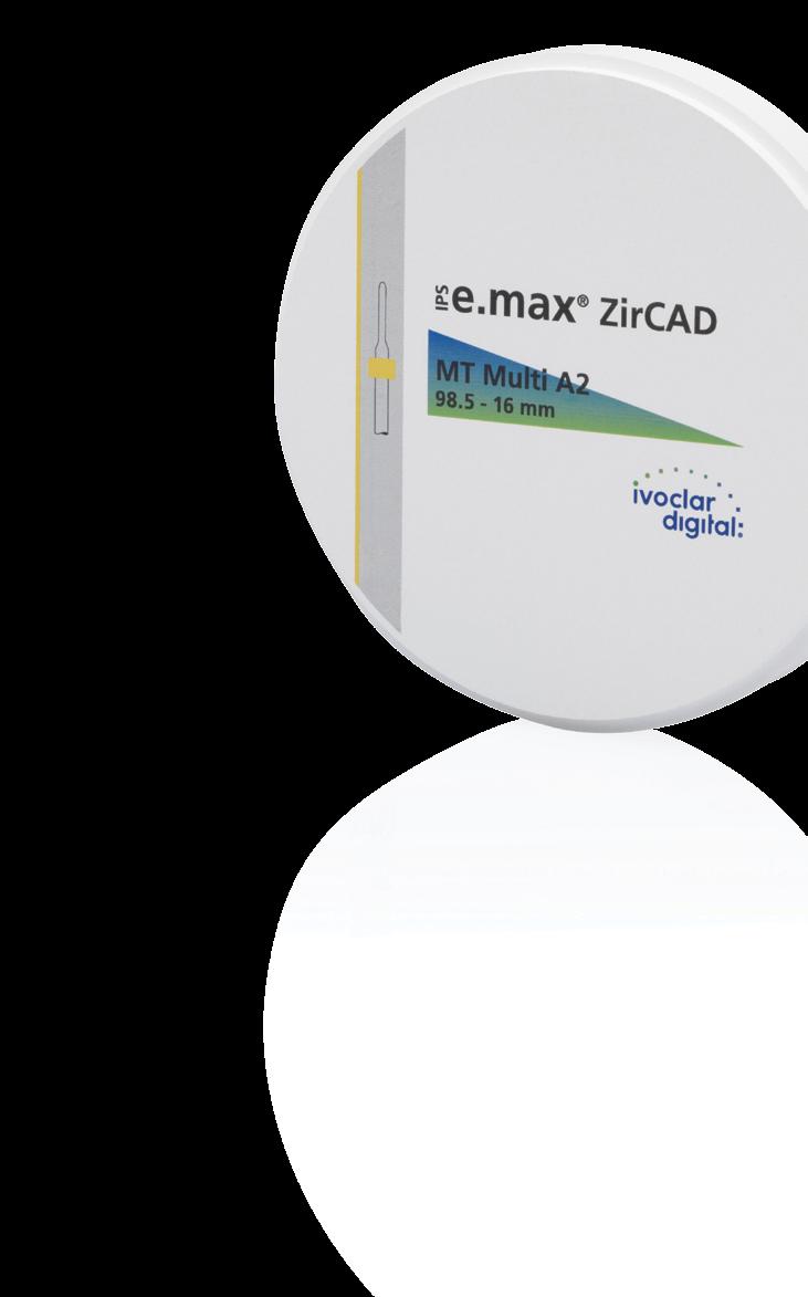 IPS e.max ZirCAD are innovative zirconium oxide discs and blocks. Choose IPS e.max ZirCAD when high mechanical strength, low wall thicknesses and very high esthetics are required.