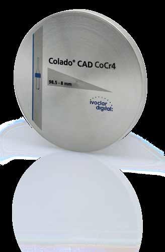 Even restorations with very thin cross-sections which need to withstand strong forces can be milled from Colado CAD CoCr4.